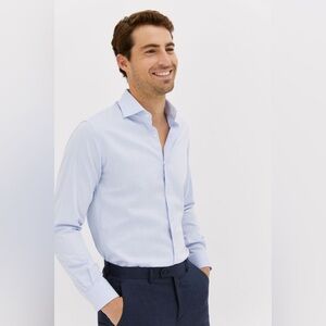 Alton Lane Blue Madison Twill Non-Iron Dress Shirt L